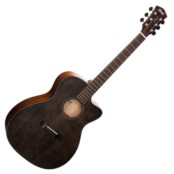 Cort el.akusztikus gitár, All solid, fenyő, áttetsző fekete