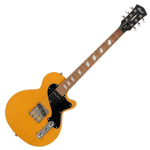 Cort elektromos gitár, nyílt pórusú mustársárga