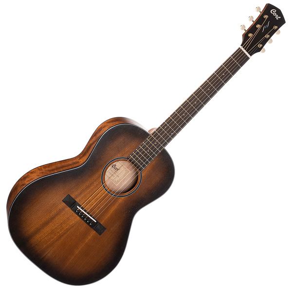 Cort el.akusztikus gitár, All solid, mahagóni, fekete burst
