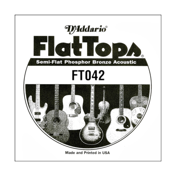 Akusztikus gitárhúr D'Addario  FlatTops SemiFlat FT042