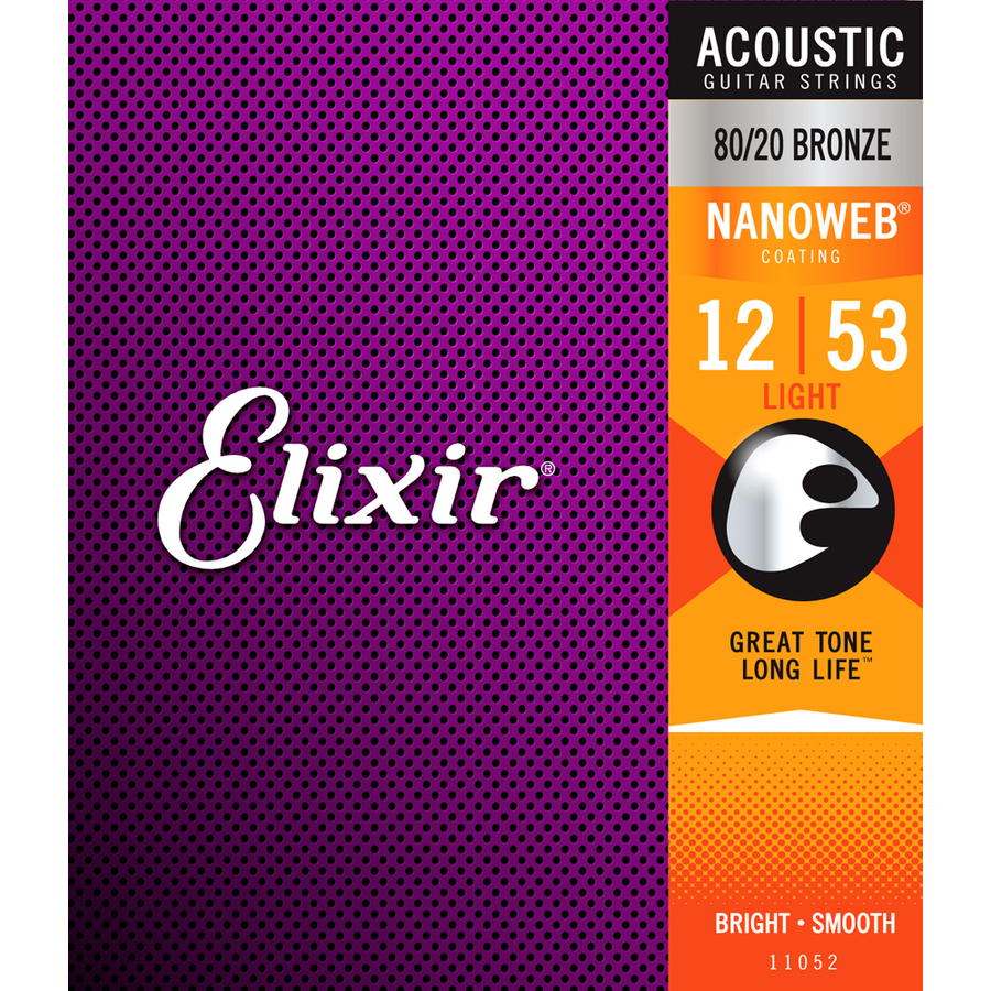 Akusztikusgitár húrkészlet Elixir12-53 Light NanoWeb 80/20 Bronze