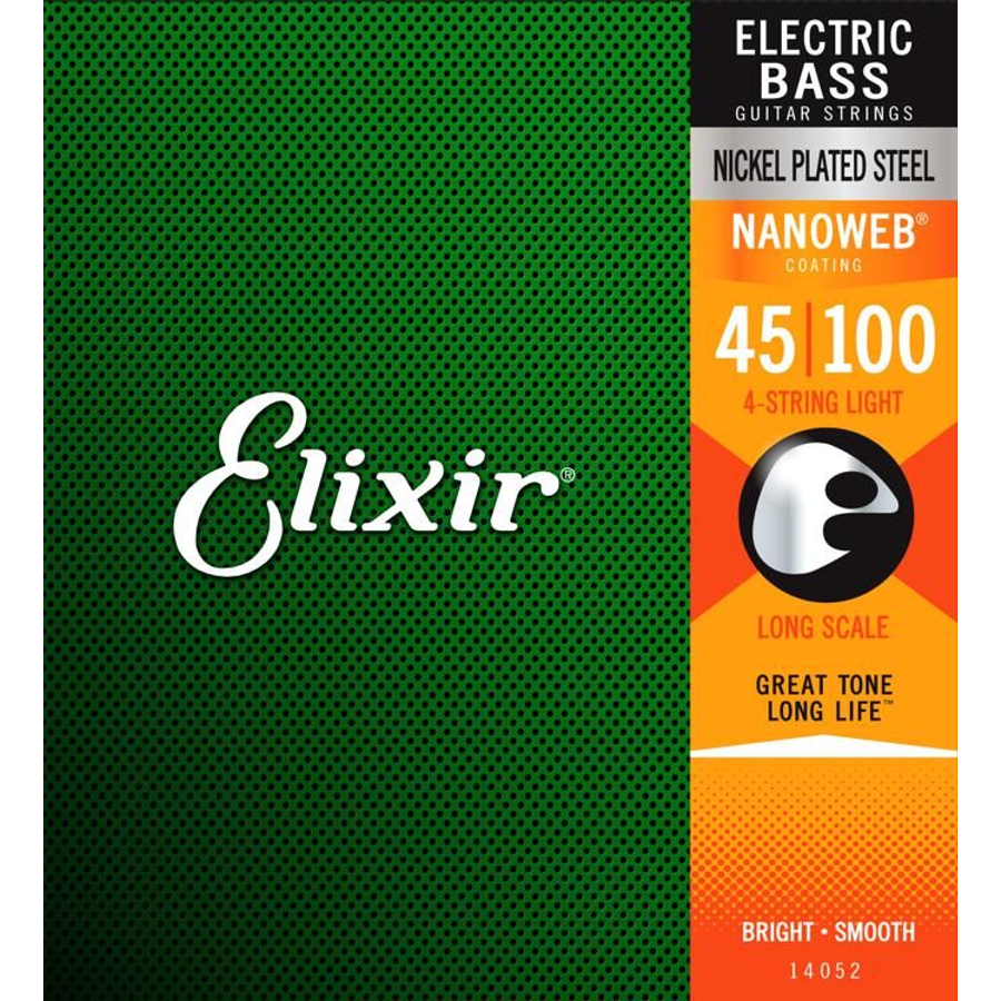 Basszusgitár húrkészlet Elixir 50 -105 médium Nanoweb nickel Plated Steel