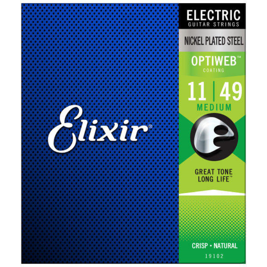 Elektromos gitárhúr készlet Elixir11-49 Medium OptiWeb Nickel Plated Steel