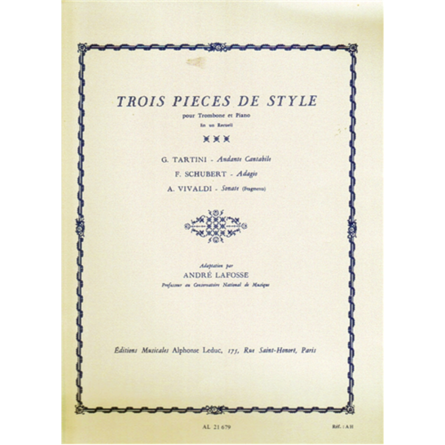 TROIS PIECES DE STYLE POUR TROMBONEET PIANO
