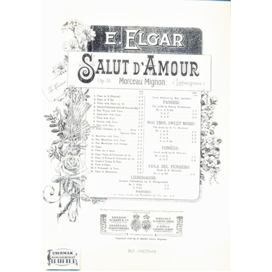 SALUT D'AMOUR OP.12.FOR OBOE