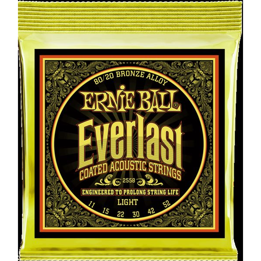 Akusztikusgitár húrkészlet Ernie Ball everlast coated bronze light 11-52