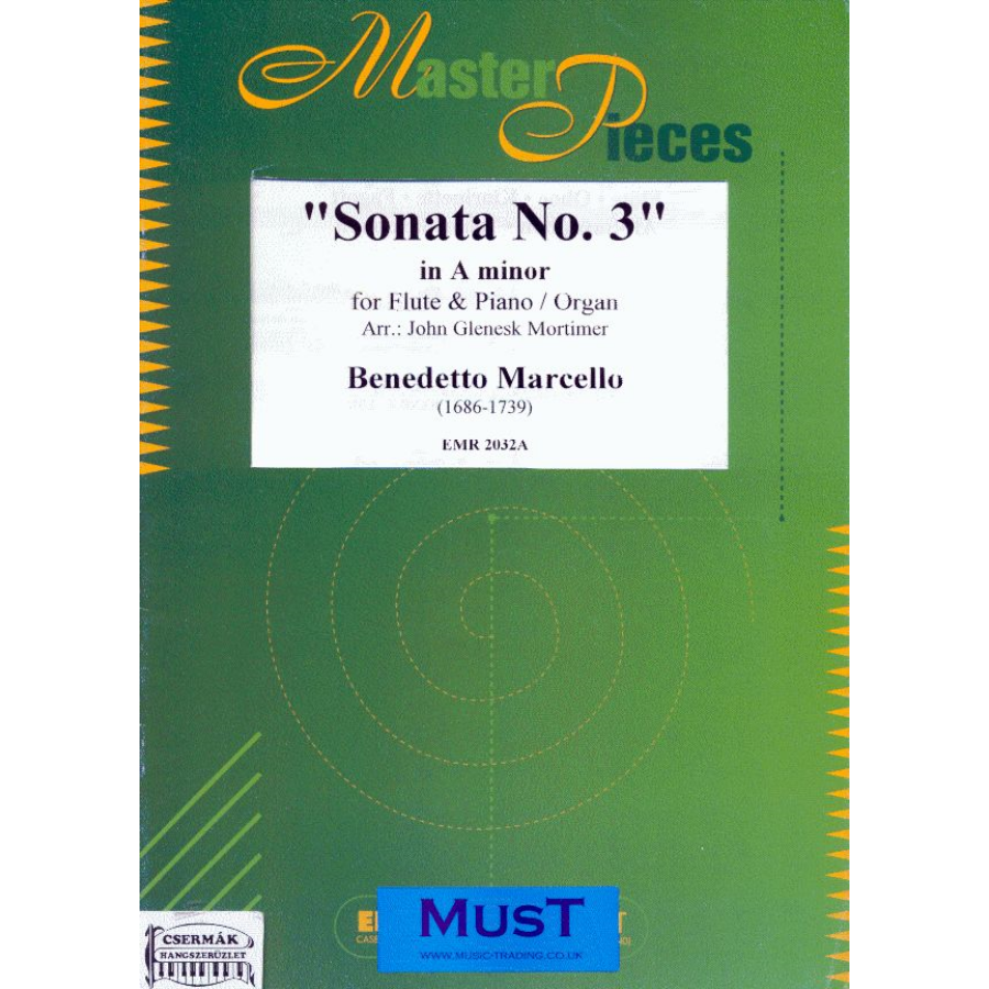 SONATA NO.3.IN A MINOR FOR FLUTE AND PIANO/ORGAN  ARR.:JOHN GLENESK MO