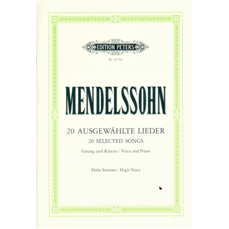20 AUSGEWAHLTE LIEDER.GESANG UND KLAVIER  HOHE STIMME