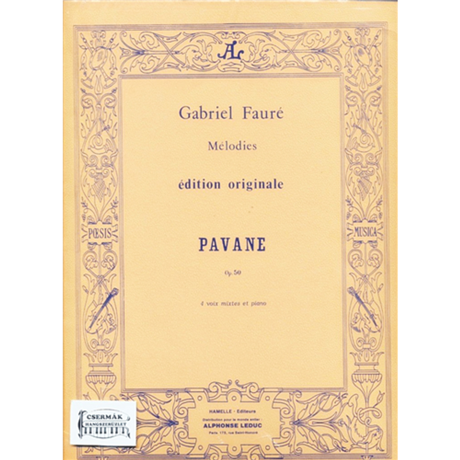 PAVANE OP.50. 4 VOIX MIXTES ET PIANO