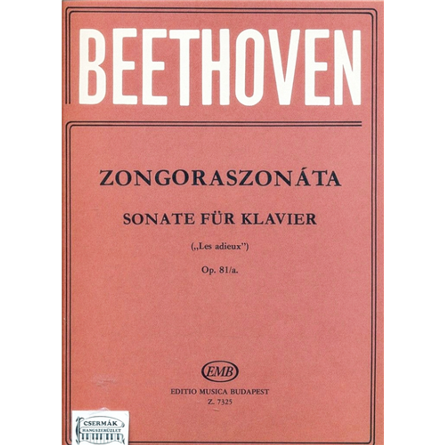SZONÁTA ESZ-DÚR OP.81/A."LES ADIEUX" ZONGORÁRA