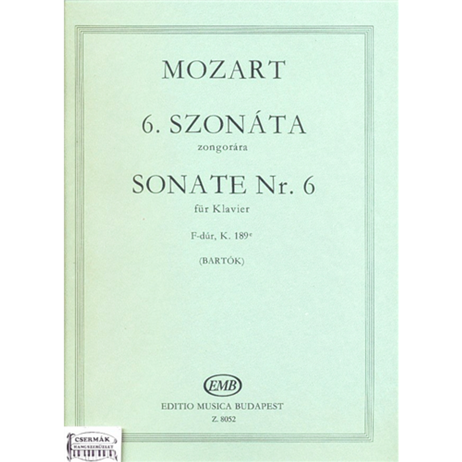 SZONÁTA F-DÚR NR.6.KV.189/E ZONGORÁRA