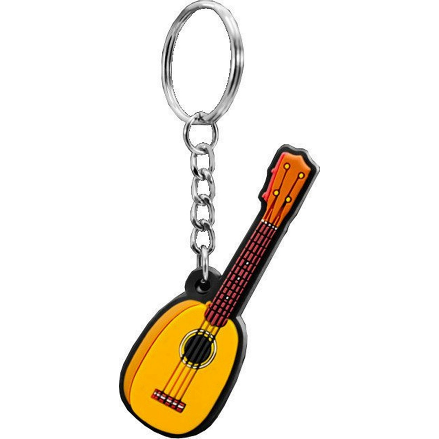 Kulcstartó sárga ukulele kivitelben