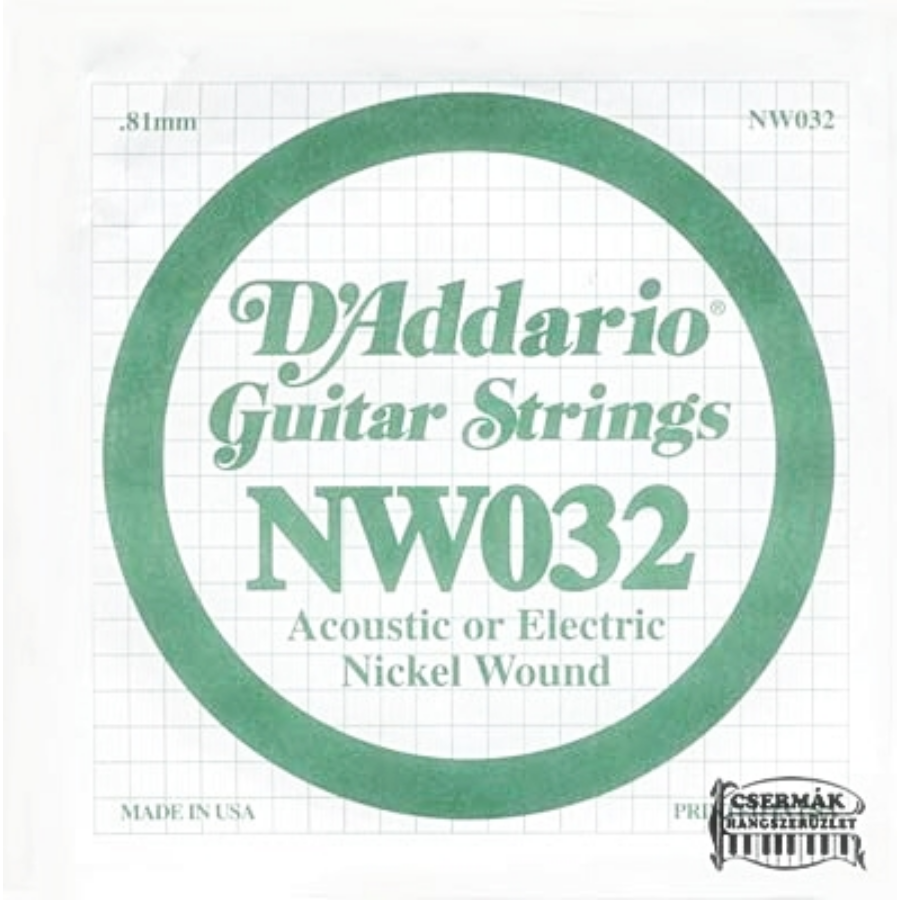 Elektromos gitárhúr D'Addario NW032