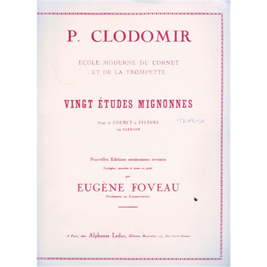 VINGT ÉTUDES MIGNONNES (A) POUR LECORNET Á PISTONS OU SAXHORN