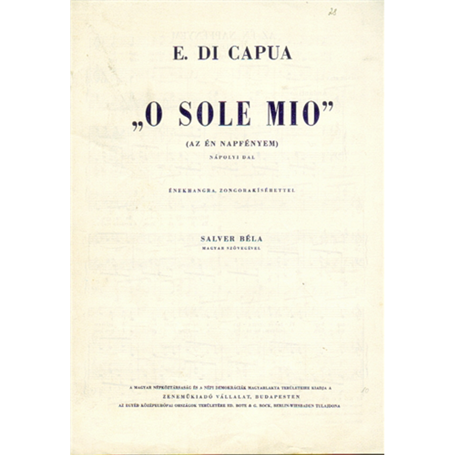 O SOLE MIO (A) ÉNEKHANGRA ZONGORAKÍSÉRETTEL