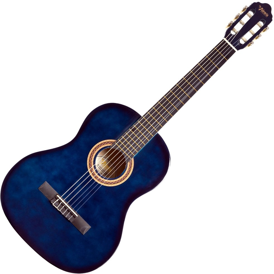 Klasszikus gitár, 4/4 Valencia kék sunburst