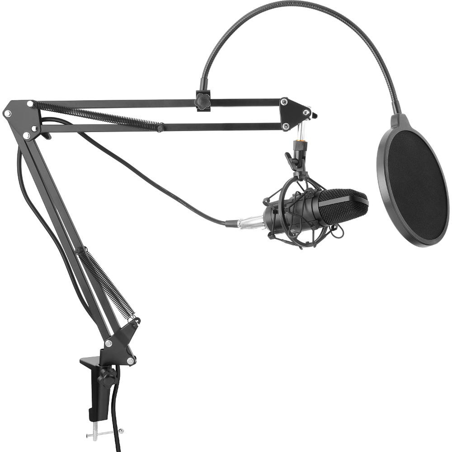 Mikrofon állvánnyal streamer.