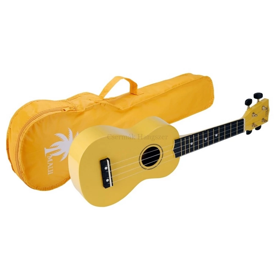 Ukulele Maui sárga szoprán tokkal